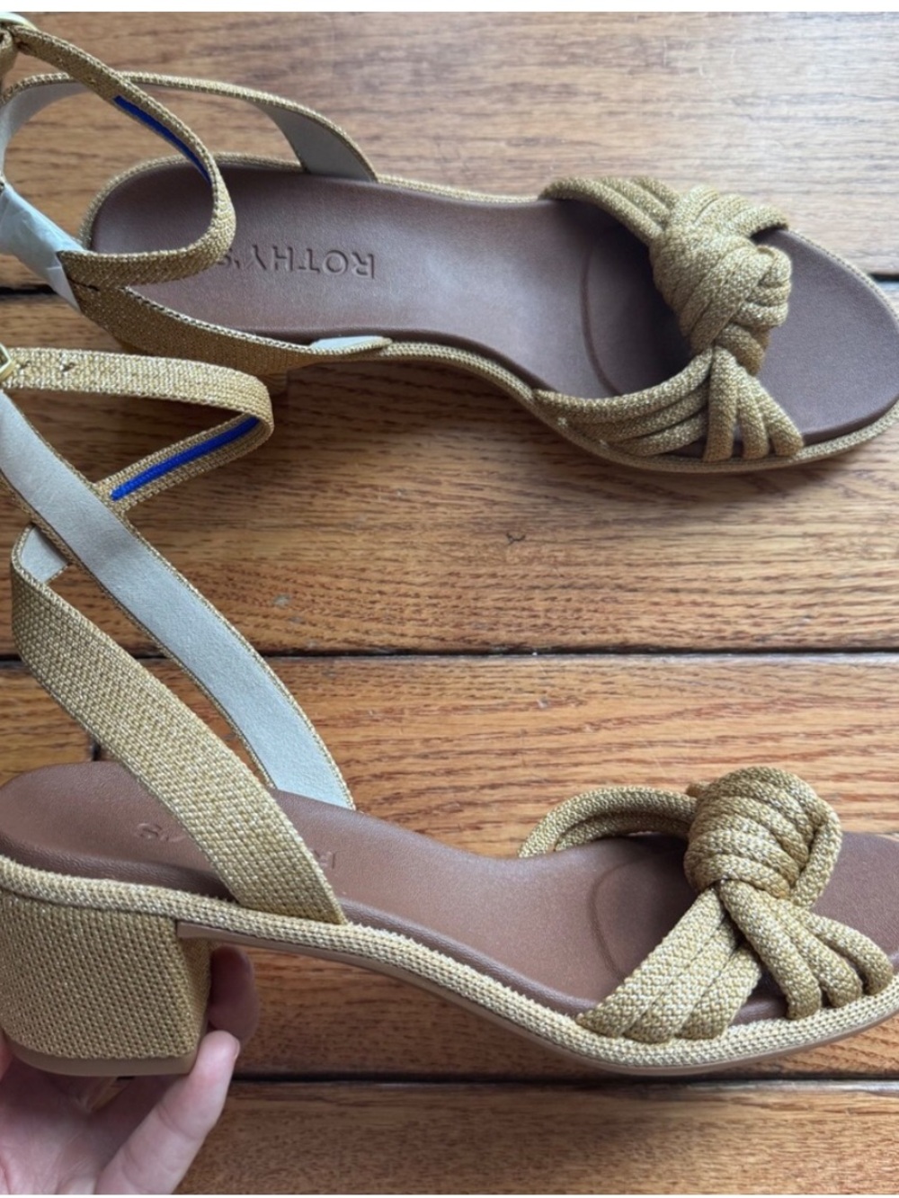 NWT Rothy's The Knot Sandal Women 7 Block Heel Ankle Strap Open Toe